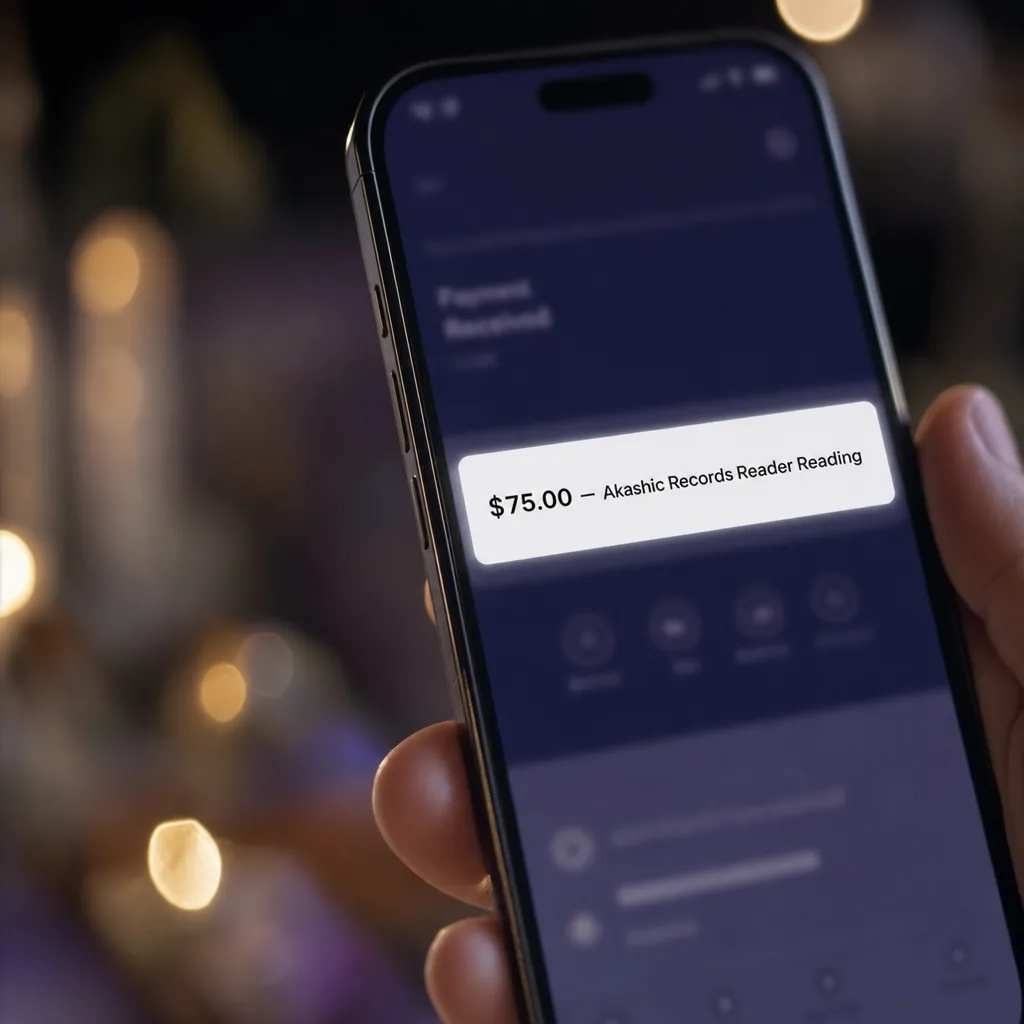 Your first paid reading: payment received on the reader's phone